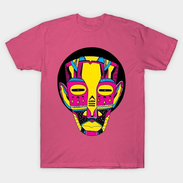 CMYK African Mask No 3 T-Shirt by kenallouis